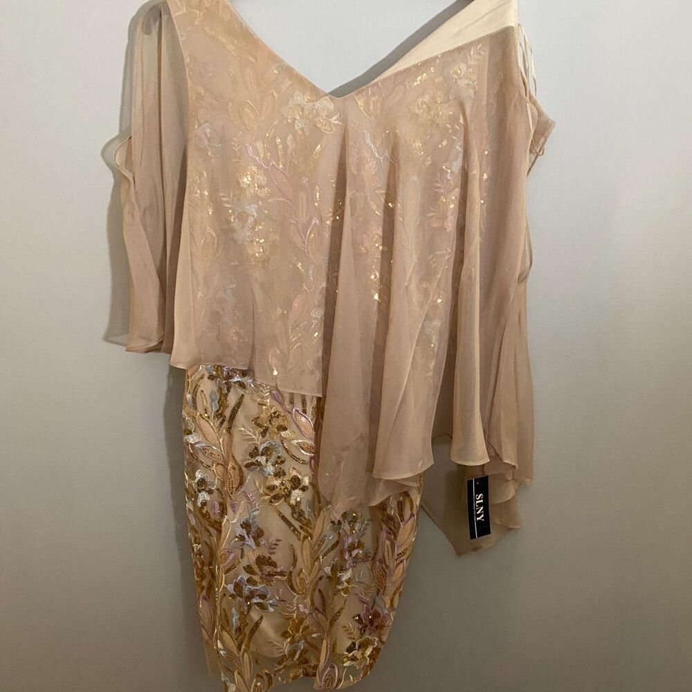 Unbranded Women's Tan and Gold Formal-dresses